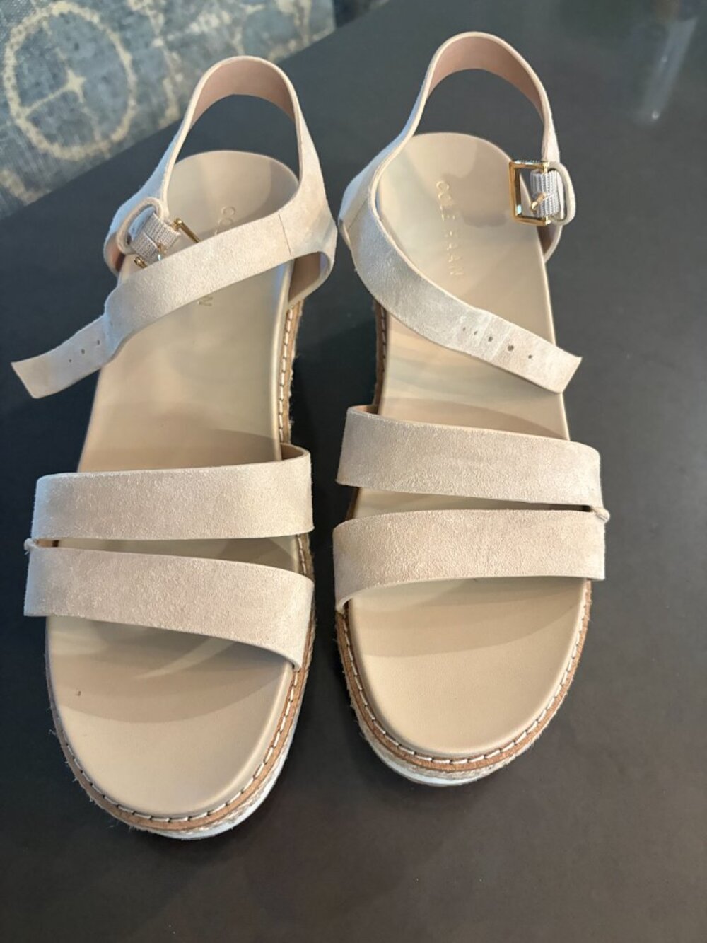 Cole Haan Ronnie Cloudfeel Espadrille Platform Wedge Sandal 6.5 B, LIGHT SESAME - Picture 7 of 8